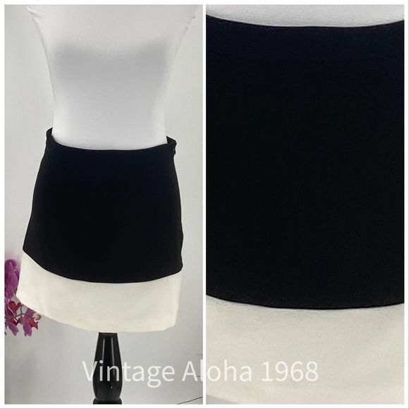 Forever 21 Dresses & Skirts - Forever 21 black and Cream Side Zip Skirt  Small